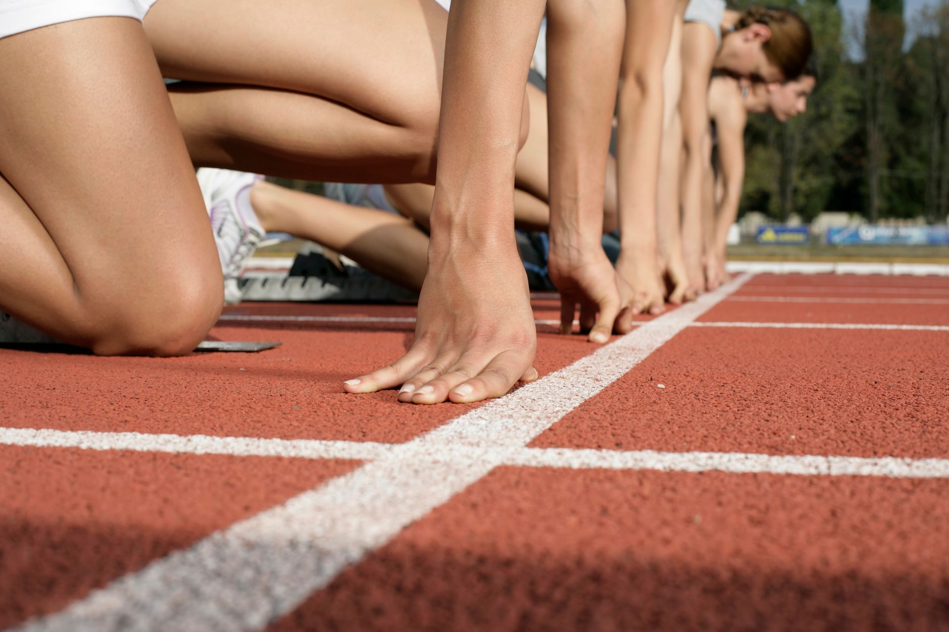 hands on starting line