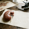 An anatomical kidney model on parchment paper with the word Grace