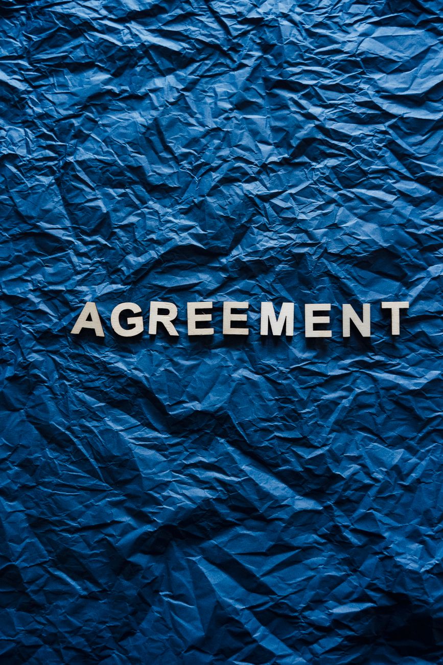 white text on blue background